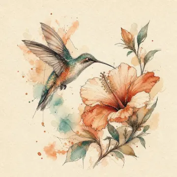 Example InkBolt result: watercolor hummingbird tattoo design