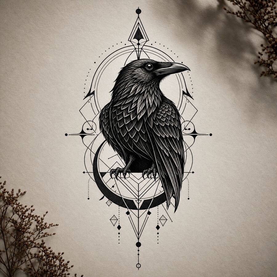 High-contrast blackwork tattoo design example